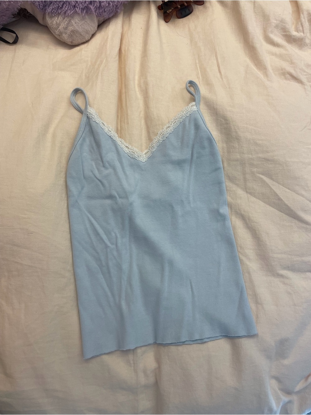blue brandy melville lace tank top - Picture 2 of 4